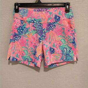 Lilly Pulitzer Pink and Blue Floral Athletic Shorts